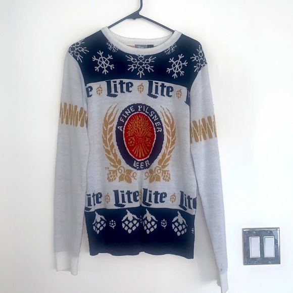 Miller Lite Knit Christmas Sweater- S - Picture 1 of 4